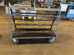 Heavy-Duty Industrial Steel Rod Rack on Casters – Shop Storage or Decor Statement Piece