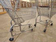 Bid x 2 Chrome Metal Shopping Carts From Libbey Shreveport Outlet Shopping Store