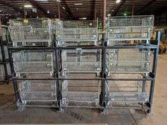 Industrial Shelving Rack   W/Cage Bins