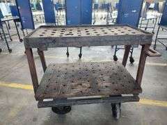 Original Libbey Factory Industrial Steel Cart