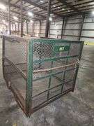Heavy-Duty Industrial Steel Mesh Parts Cage – 52”W x 64”D x 54.5”H – Open Front – Stackable