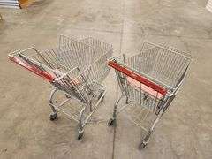 Bid x 2 Chrome Metal Shopping Carts From Libbey Shreveport Outlet Shopping Store