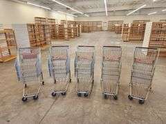 Bid x 5 Chrome Metal Shopping Carts From Libbey Shreveport Outlet Shopping Store