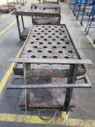 Original Libbey Factory Industrial Steel Cart