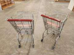 Bid x 2 Chrome Metal Shopping Carts From Libbey Shreveport Outlet Shopping Store