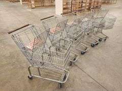 Bid x 5 Chrome Metal Shopping Carts From Libbey Shreveport Outlet Shopping Store