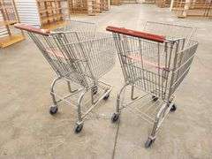 Bid x 2 Chrome Metal Shopping Carts From Libbey Shreveport Outlet Shopping Store