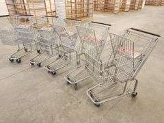 Bid x 5 Chrome Metal Shopping Carts From Libbey Shreveport Outlet Shopping Store