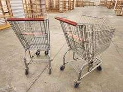Bid x 2 Chrome Metal Shopping Carts From Libbey Shreveport Outlet Shopping Store
