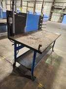 Heavy-Duty Workstation Table w/ Vise Steel Top 72" x 36" x 33" tall to Work Top