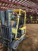 HYSTER 4,500 lb Electric Forklift w/ Charger – Model E45XM2-27  – 189" Lift Height w/ INTERMEC T2455 Terminal