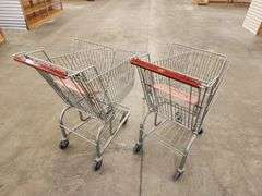 Bid x 2 Chrome Metal Shopping Carts From Libbey Shreveport Outlet Shopping Store