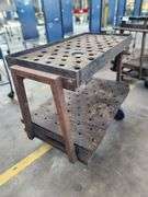 Original Libbey Factory Industrial Steel Cart