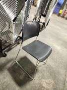 Bid x 19 – Black Stackable Office / Conference Chairs with Rolling Rack
