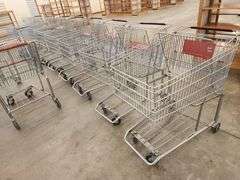Bid x 10 Chrome Metal Shopping Carts From Libbey Shreveport Outlet Shopping Store