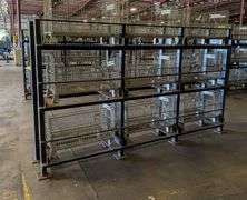 Industrial Shelving Rack   W/Cage Bins