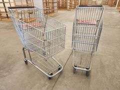 Bid x 2 Chrome Metal Shopping Carts From Libbey Shreveport Outlet Shopping Store