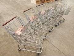 Bid x 5 Chrome Metal Shopping Carts From Libbey Shreveport Outlet Shopping Store