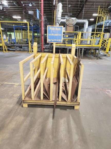 Heavy-Duty Steel Plate Storage Rack w/ Contents – 50” W x 52” D