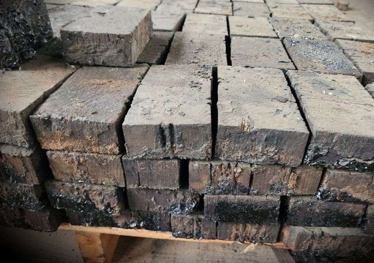 OWN a Piece of the Historic Libbey Shrevport Factory – End-Grain Wood Block Flooring – Bid x 12