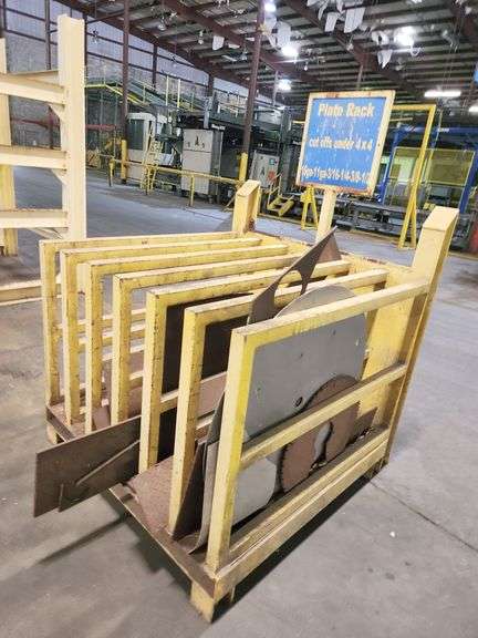 Heavy-Duty Steel Plate Storage Rack w/ Contents – 50” W x 52” D