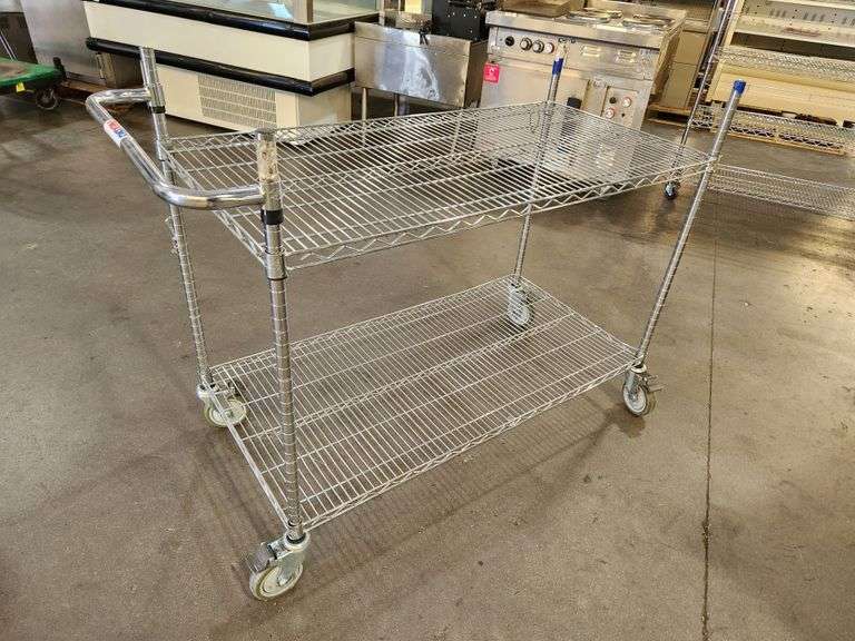 Wire Rack Utility Cart β 48β x 24β x 40β Tall β 2 Shelves on Casters