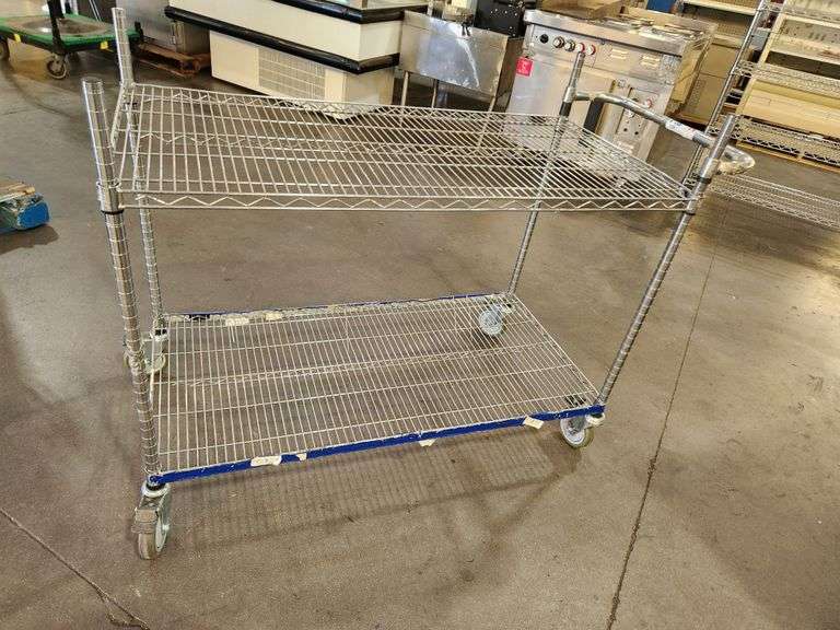 Wire Rack Utility Cart β 48β x 24β x 40β Tall β 2 Shelves on Casters