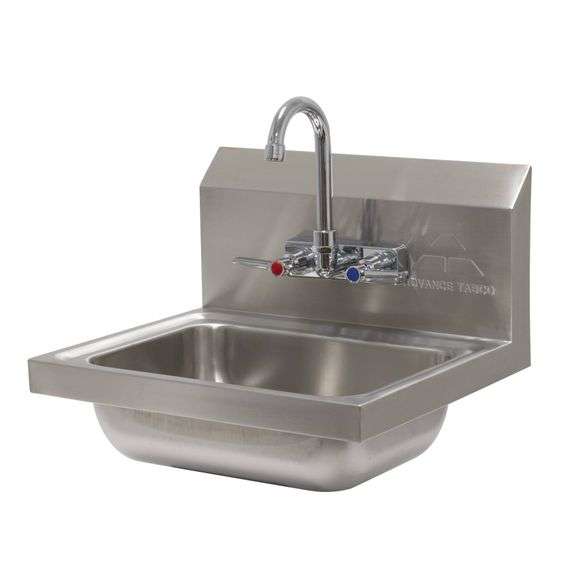 NEW IN BOX โ Advance Tabco 7-PS-60 Hand Sink w/ Splash Mount Faucet โ 17 1/4" x 15 1/4" New Cost: $356.49