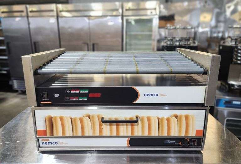 36" Nemco Hot Dog Roller With Nemco Bun Drawer Warmer 120 v