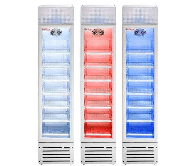 NEW Galaxy GDN-5 Slimline Refrigerated Merchandiser β 5 Cu. Ft. β 115V β RED, WHITE & BLUE LED INTERIOR