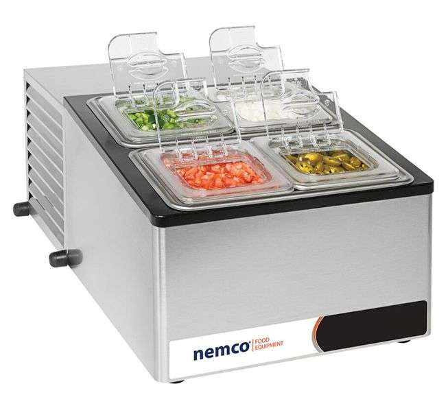 NEVER USED Nemco 9010 Refrigerated Two-Well Cold Condiment Station โ 120V