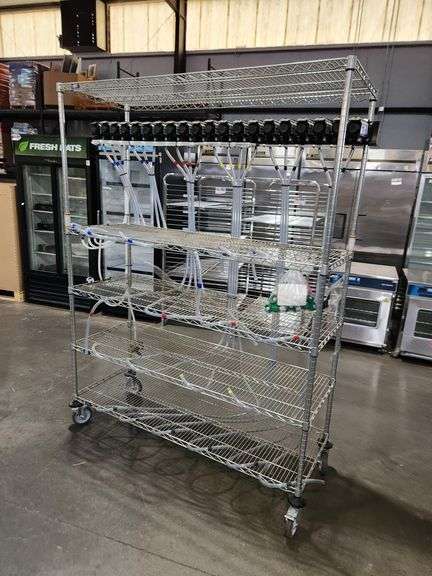 Bag-in-Box Beverage Rack System w/ Flowjet Pumps β 61" x 21" x 80" on Casters