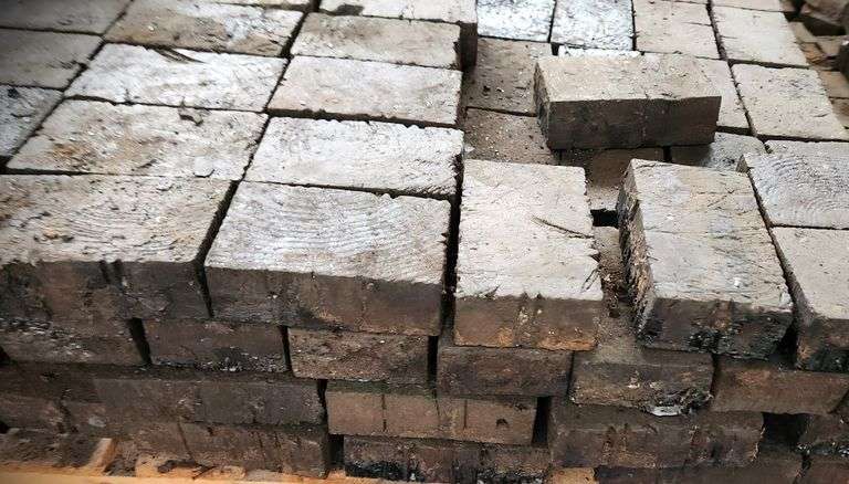 OWN a Piece of the Historic Libbey Shrevport Factory – End-Grain Wood Block Flooring – Bid x 12