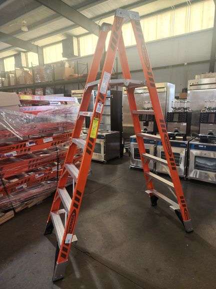 NEW WERNER PT7406 Commercial Twin Platform Stepladder 6 ft 300 lb Load Capacity