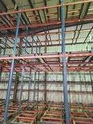 High-Capacity Push-Back Pallet Racking System – 12 Bays 106' – Dual-Level Floor/Pit Mount – Sliding Tray Design