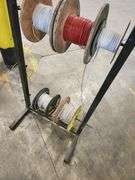 Bulk Lot – Industrial Wire & Cable Spools on Rack – Assorted Gauges