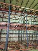 High-Capacity Push-Back Pallet Racking System – 12 Bays 106' – Dual-Level Floor/Pit Mount – Sliding Tray Design