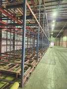 High-Capacity Push-Back Pallet Racking System – 12 Bays 106' – Dual-Level Floor/Pit Mount – Sliding Tray Design
