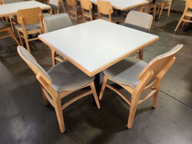 Lot of (4) Eagle Chair Co. USA-Made Chairs w/ Matching Table - NexBid