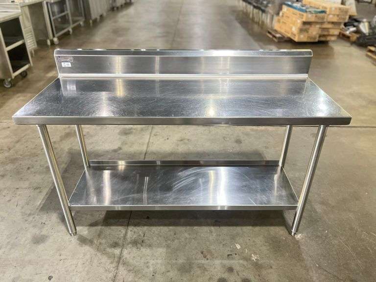 Stainless Steel Table w/ Backsplash – 60" x 24" x 40"