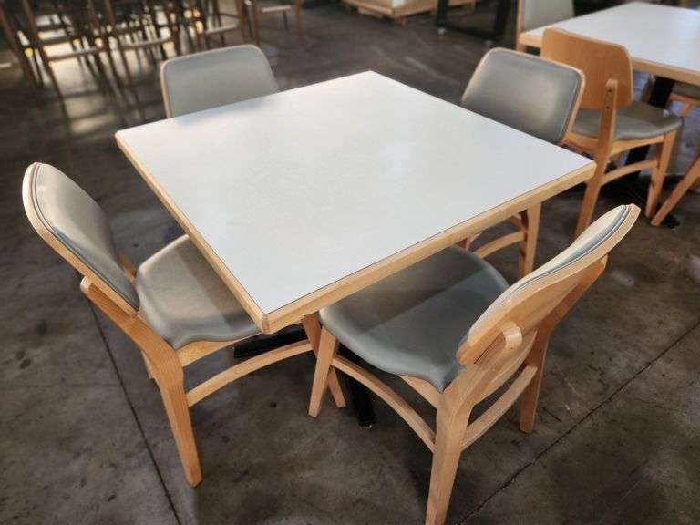 Lot of (4) Eagle Chair Co. USA-Made Chairs w/ Matching Table - NexBid