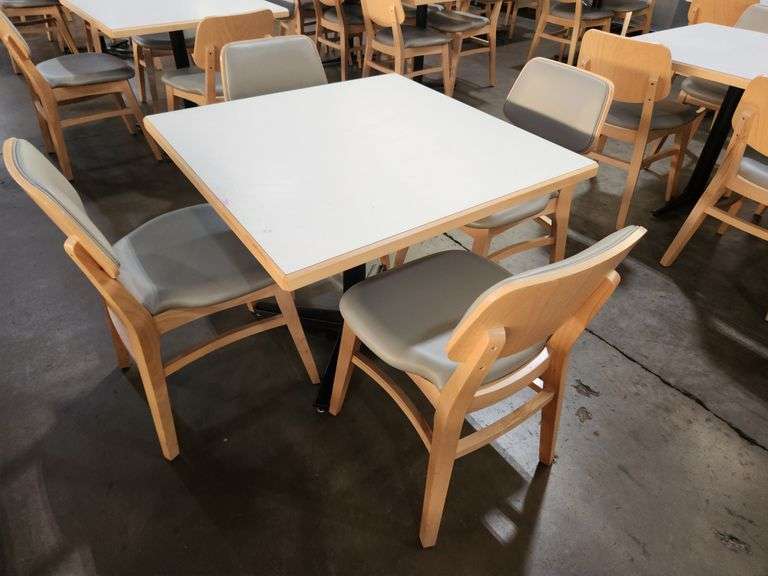 Lot of (4) Eagle Chair Co. USA-Made Chairs w/ Matching Table - NexBid