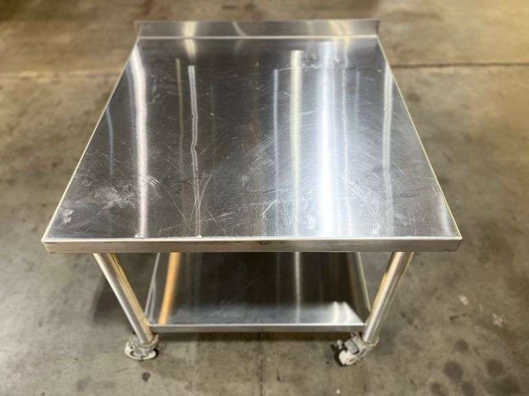 Stainless Steel Equipment Stand on Casters – 32" x 30" x 28"