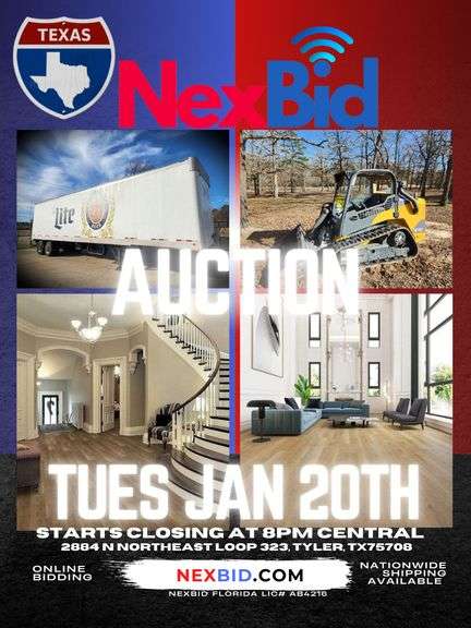 SHORT NOTICE Warehouse Cleanup Auction + Flooring and Skid Steer 