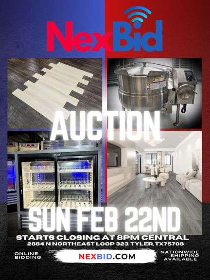 SHORT NOTICE AUCTION: $500,000 NEW FLOORING & New Restaurant Equipment and Misc! 