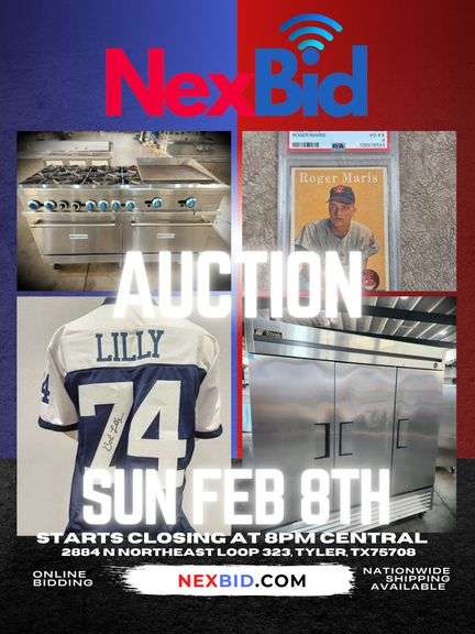 Catering to Go Restaurant Equipment-Sportscards & Autographed Bats,Balls, and Jerseys- New Flooring 