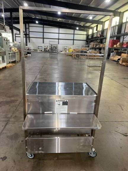 Toothpaste Sampling Cart Stainless Steel Mobile Merchandising / Sampling Cart with Sign Frame ...