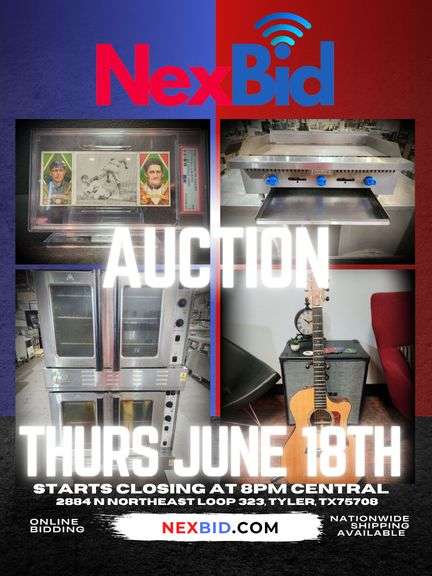 RESTAURANT EQUIPMENT, SPORTS CARDS & GUITARS