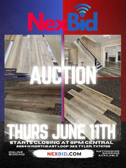 HUGE! FLOORING BLOWOUT AUCTION – Over 100K Sq FT OF NEW FLOORING