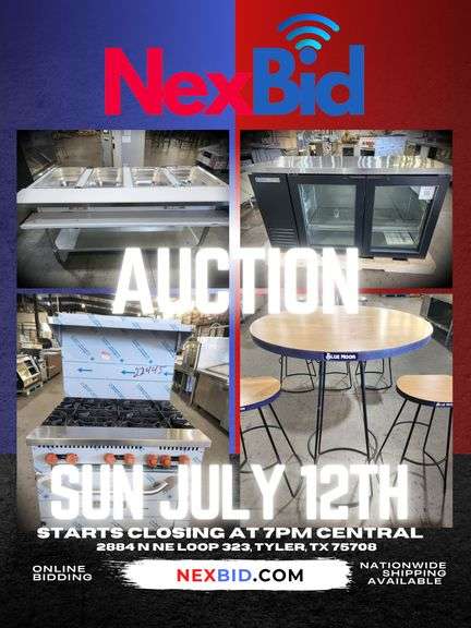 RESTAURANT EQUIPMENT • BLUE MOON BREWERY SEATING • NEW EQUIPMENT • SMALLWARES & COLLECTIBLES 